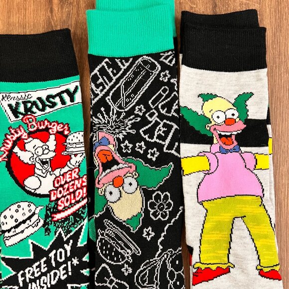 NEW Simpsons Krusty Clown Adult Novelty Sock Bundle - Picture 4 of 8
